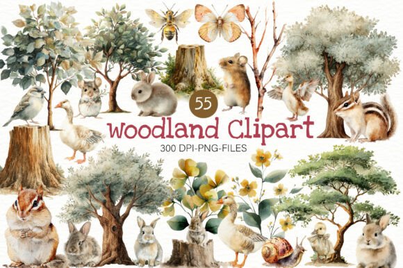 Download Watercolor Woodland Clipart - Watercolor Collection